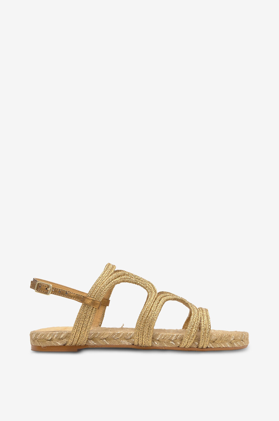 CASTANER Pitra glitter raffia flat sandals Women GOLDEN 1