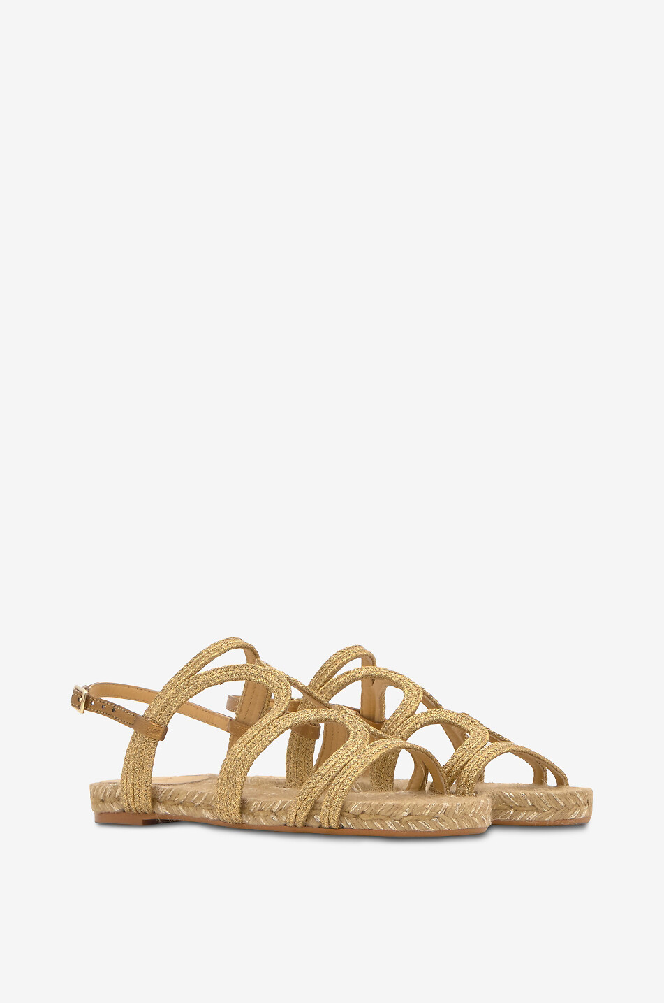 CASTANER Pitra glitter raffia flat sandals Women GOLDEN 2