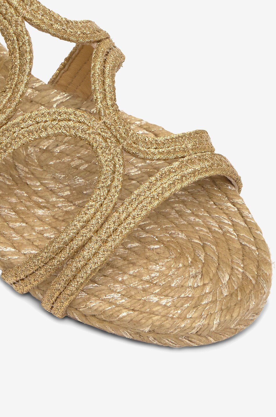 CASTANER Pitra glitter raffia flat sandals Women GOLDEN 4