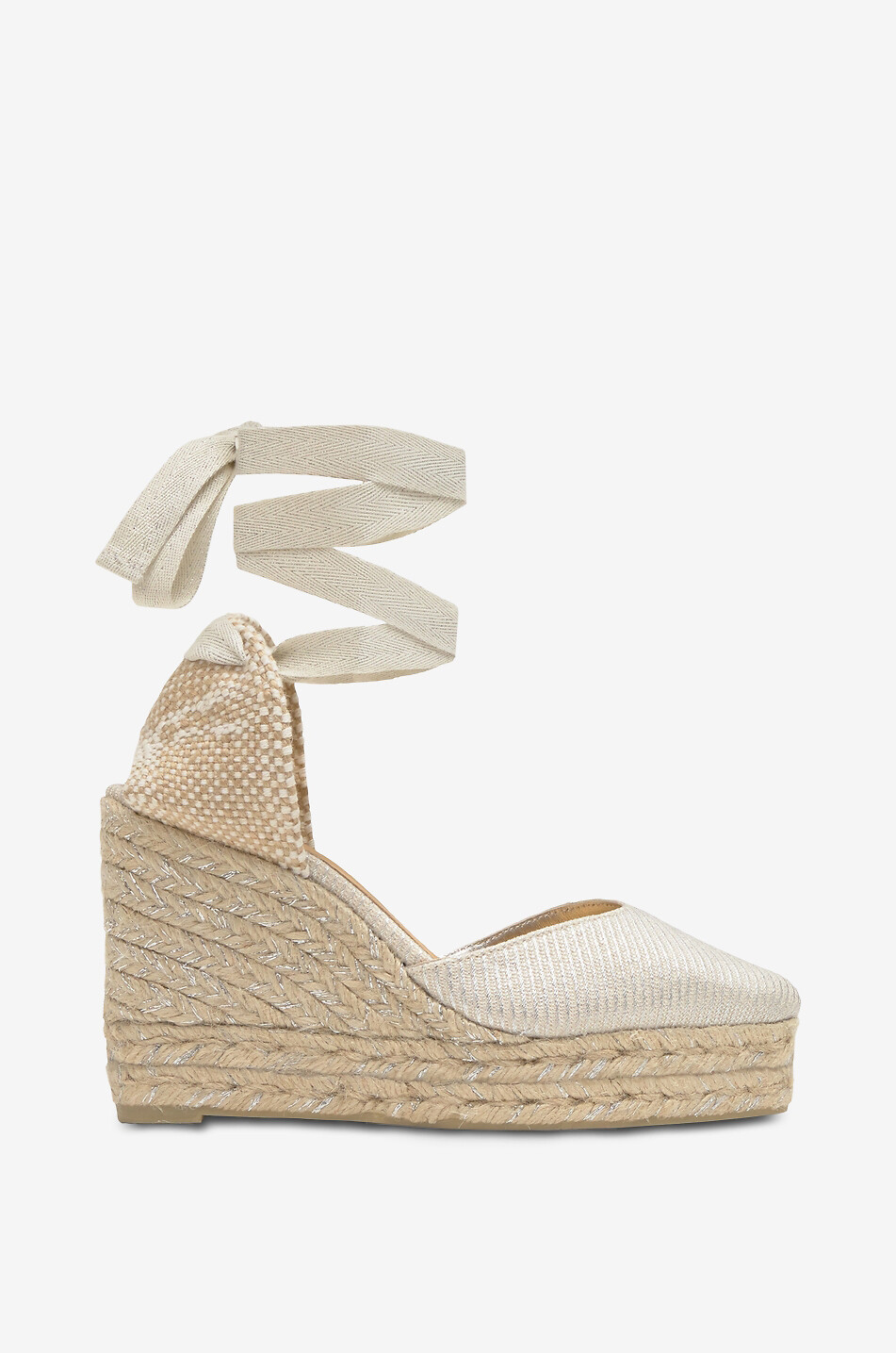 Espadrilles compensées en toile de coton pailletée Joyce