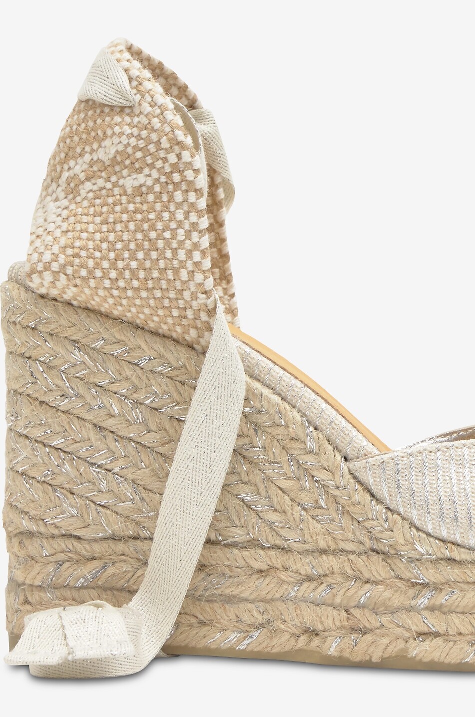 CASTANER Espadrilles compensées en toile de coton pailletée Joyce Femme BLANC 5