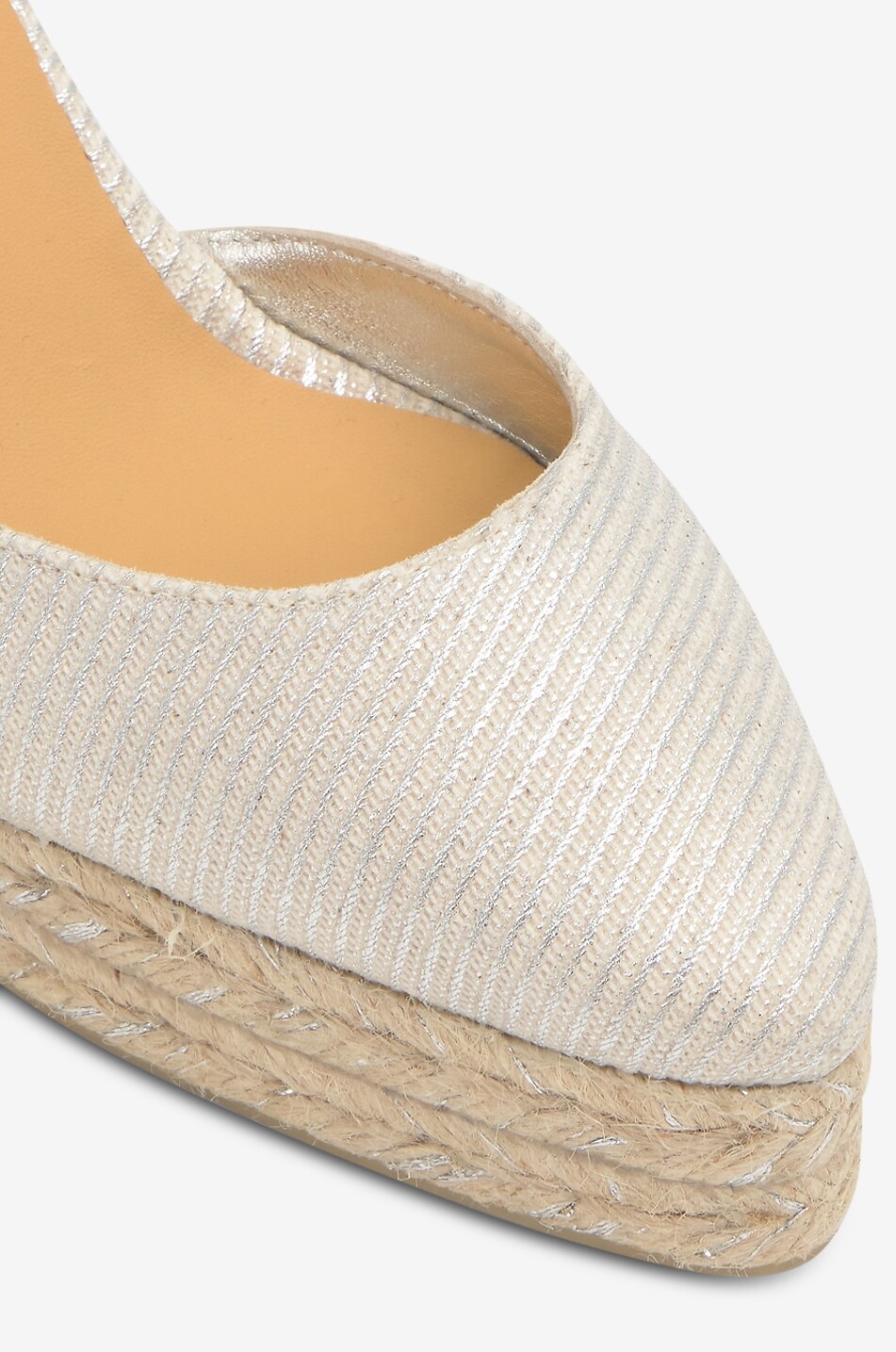 CASTANER Espadrilles compensées en toile de coton pailletée Joyce Femme BLANC 6