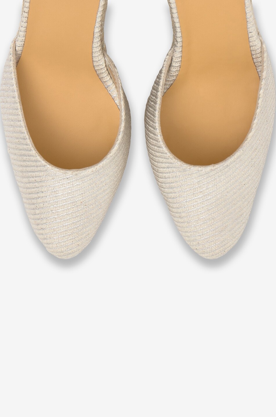 CASTANER Espadrilles compensées en toile de coton pailletée Joyce Femme BLANC 8
