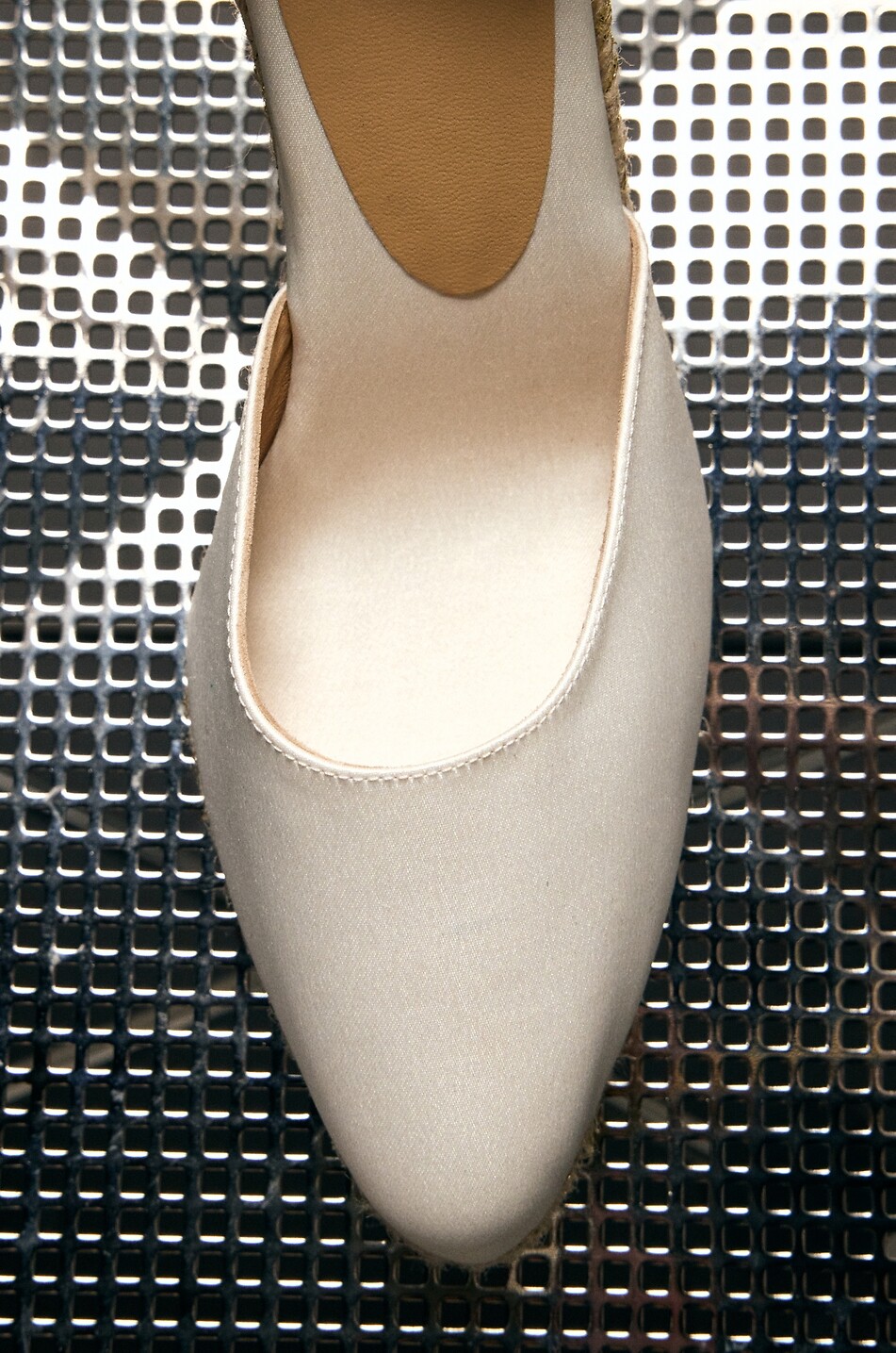 CASTANER Espadrilles compensées en toile de coton pailletée Joyce Femme BLANC 3