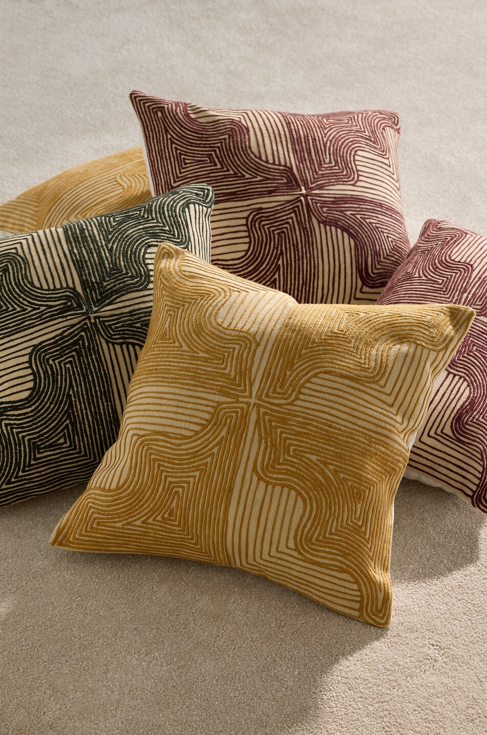 MAISON SARAH LAVOINE Onda cotton and wool square cushion Home MULTI COLOURED 1 3