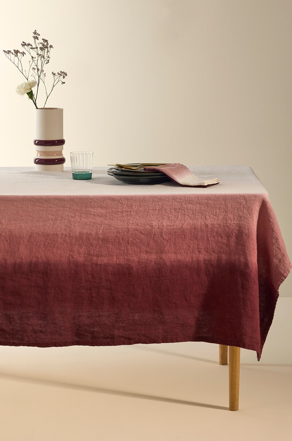 MAISON SARAH LAVOINE Nappe et rideau rectangulaire 2 en 1 en lin Dip Dye Maison MULTICOLORE 2