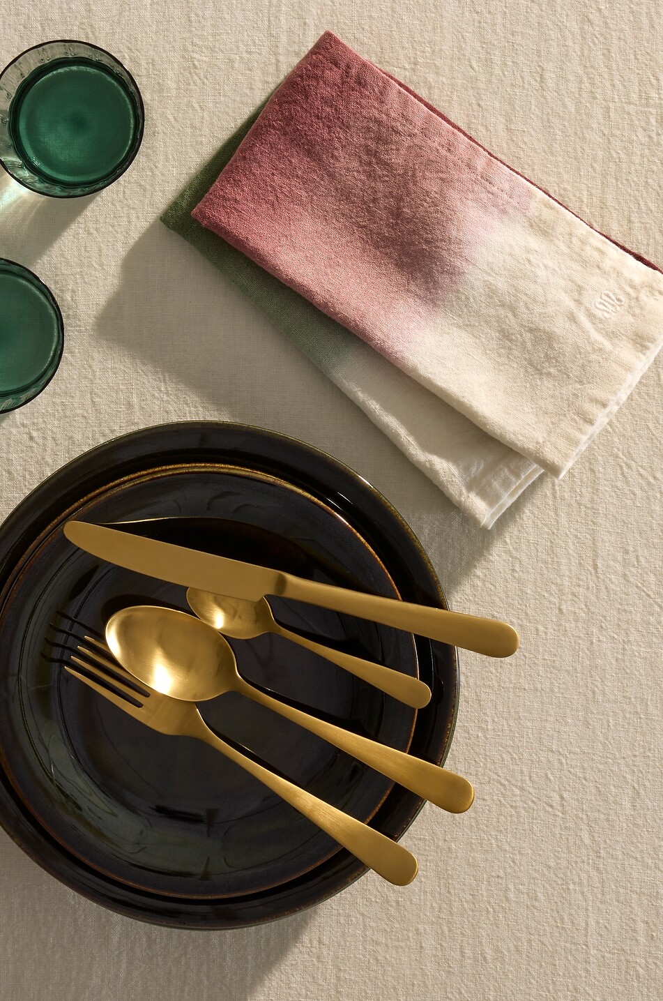 MAISON SARAH LAVOINE Dip Dye linen table napkin Home MULTI COLOURED 3