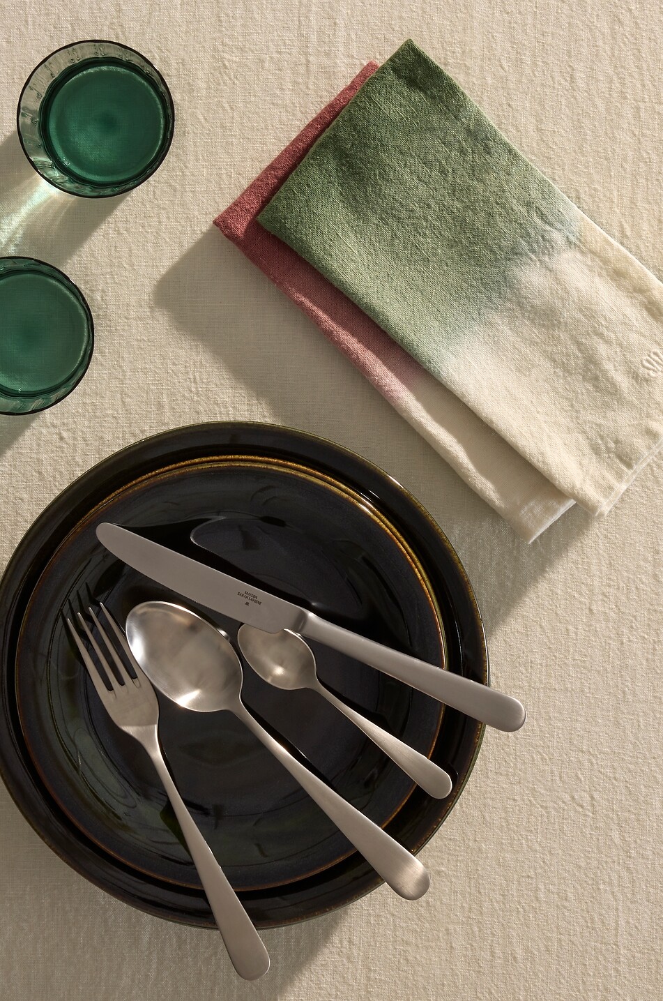 MAISON SARAH LAVOINE Serviette de table en lin Dip Dye Maison MULTICOLORE2 3