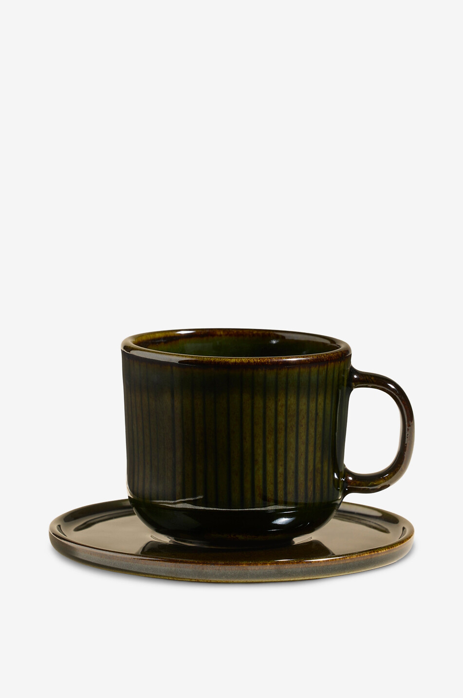 MAISON SARAH LAVOINE Tao stoneware cup with saucer Home DARK GREEN 1