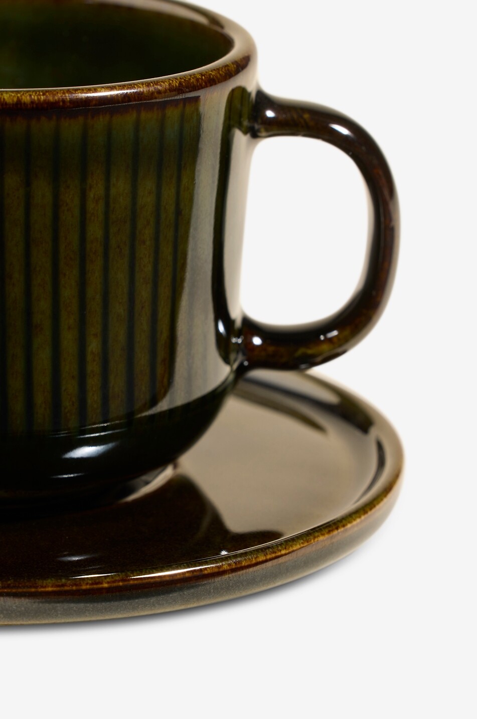 MAISON SARAH LAVOINE Tao stoneware cup with saucer Home DARK GREEN 2
