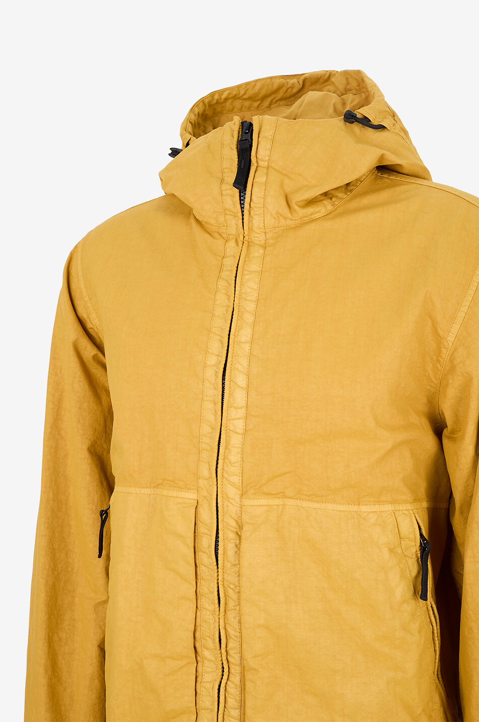 STONE ISLAND Veste légère courte à capuche en toile Homme JAUNE 3