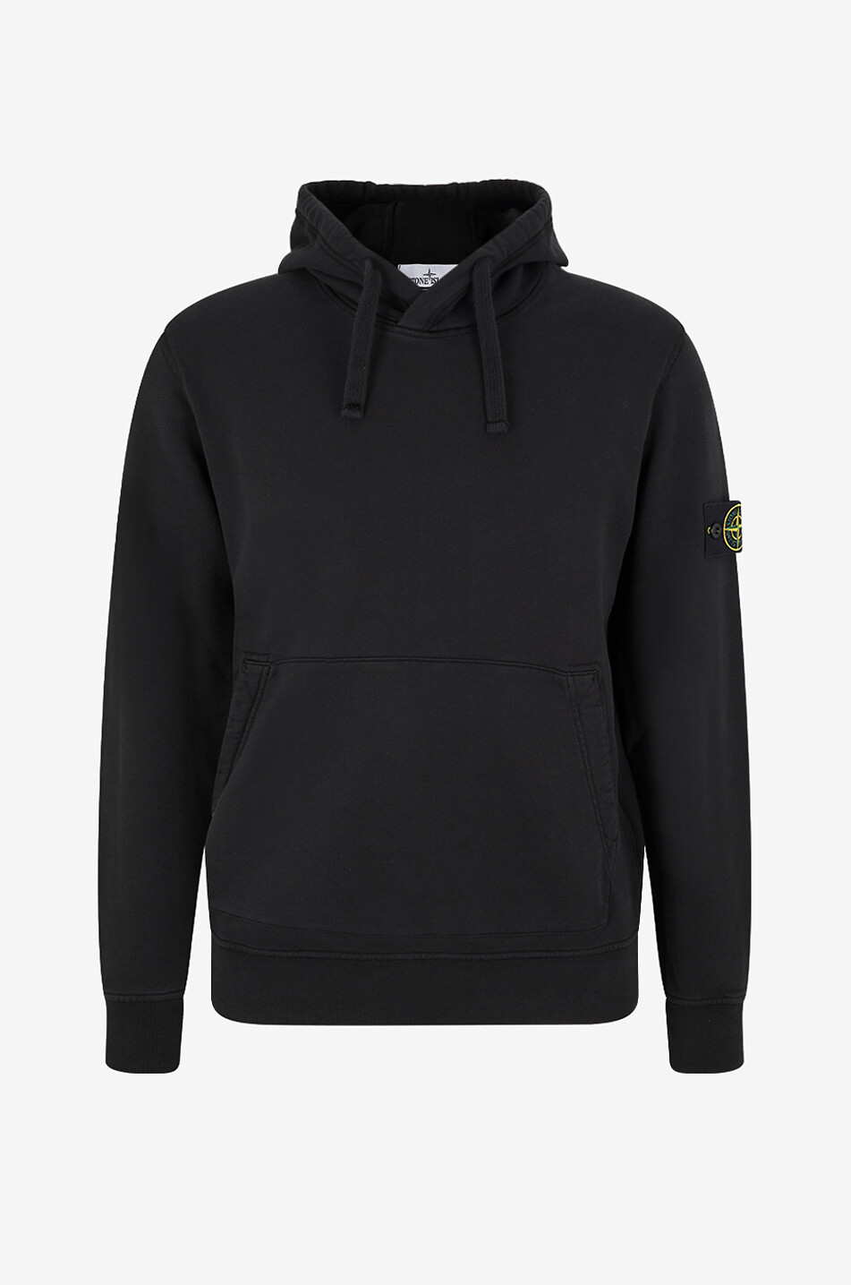 STONE ISLAND Sweat-shirt à capuche à poche kangourou en coton Homme NOIR 1