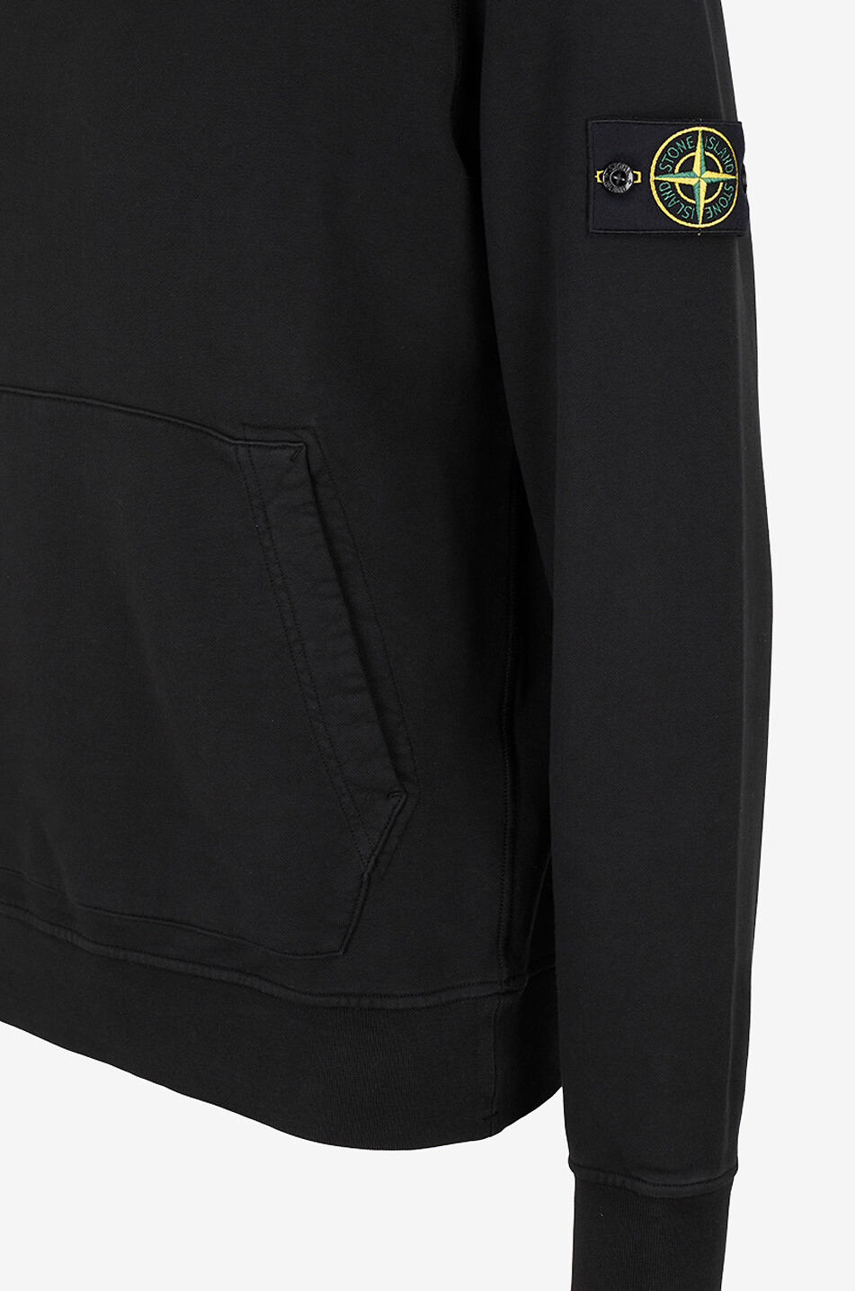 STONE ISLAND Sweat-shirt à capuche à poche kangourou en coton Homme NOIR 3