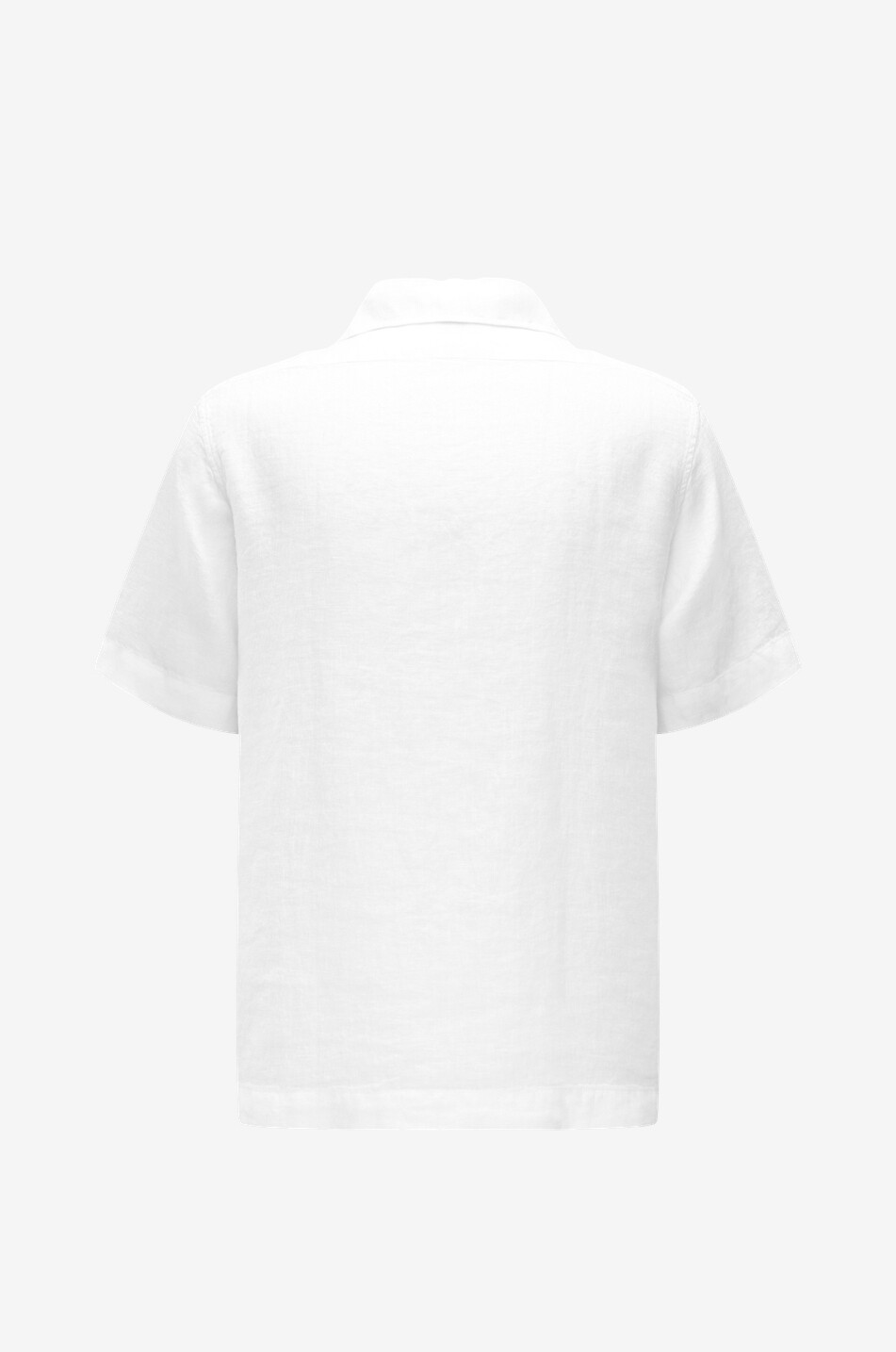 04651/ Straight Cuban collar linen shirt Men WHITE 2