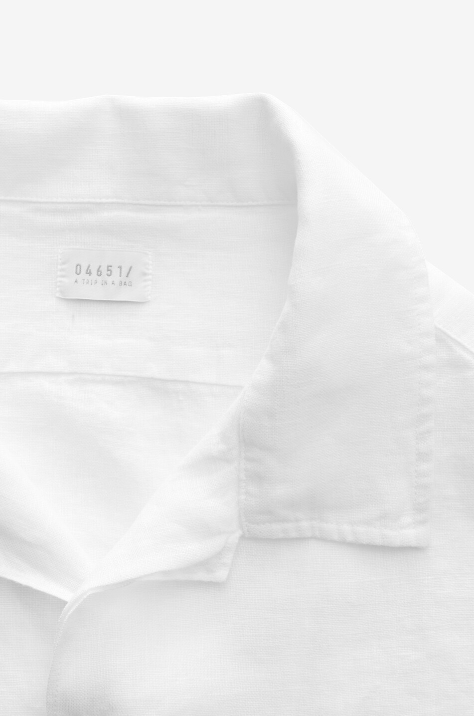 04651/ Straight Cuban collar linen shirt Men WHITE 3