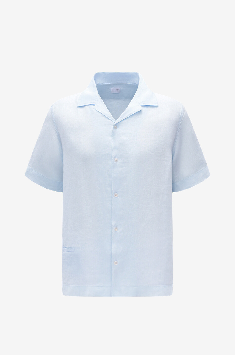 Chemise à col cubain droite en lin