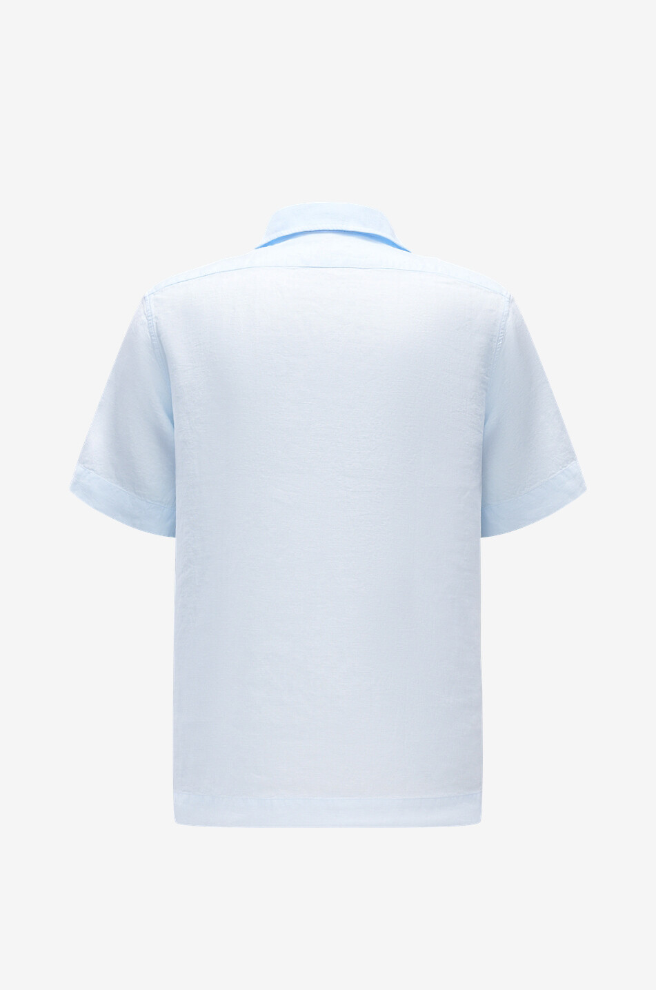04651/ Chemise à col cubain droite en lin Homme BLEU CLAIR 2