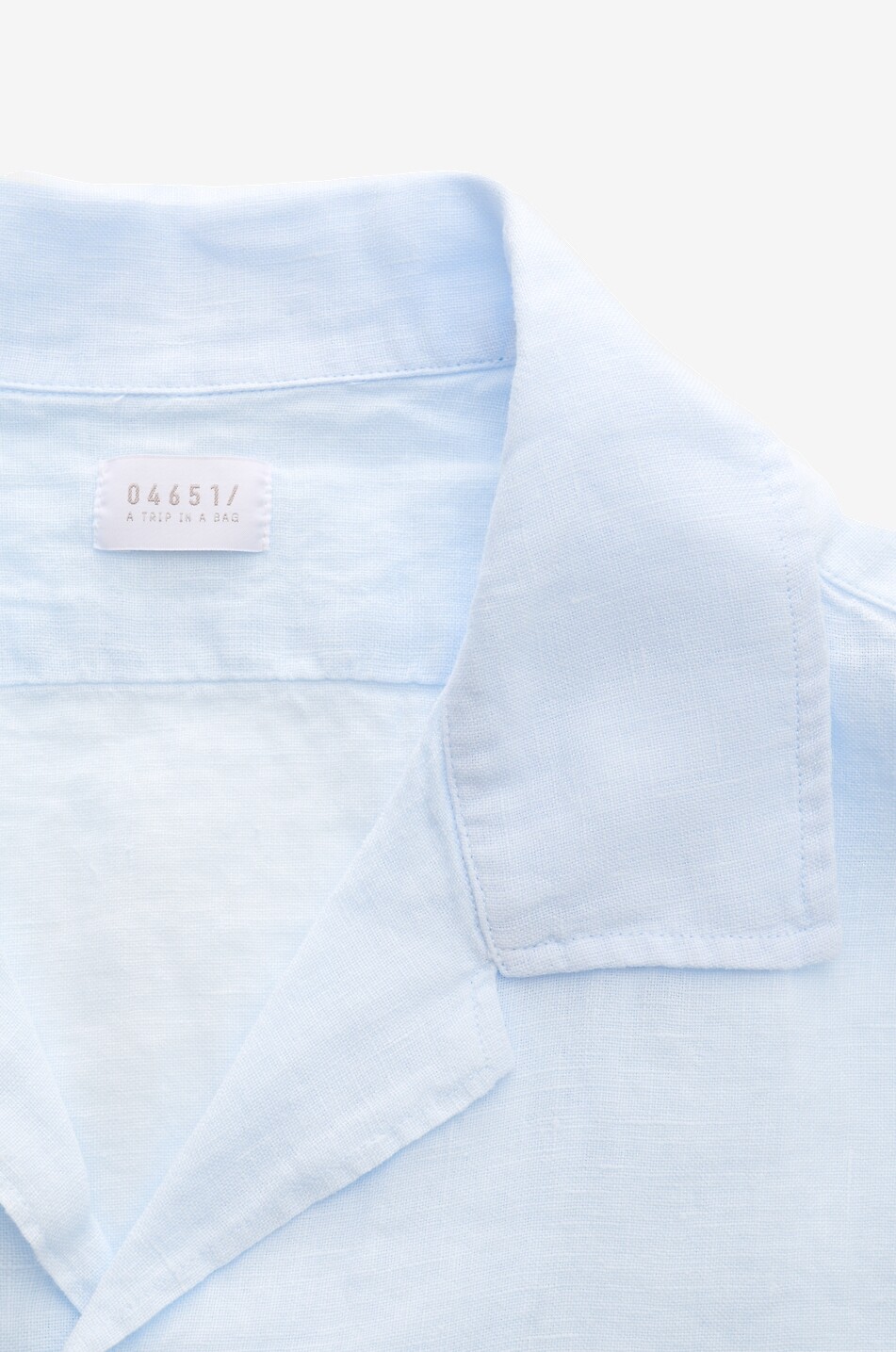 04651/ Chemise à col cubain droite en lin Homme BLEU CLAIR 3