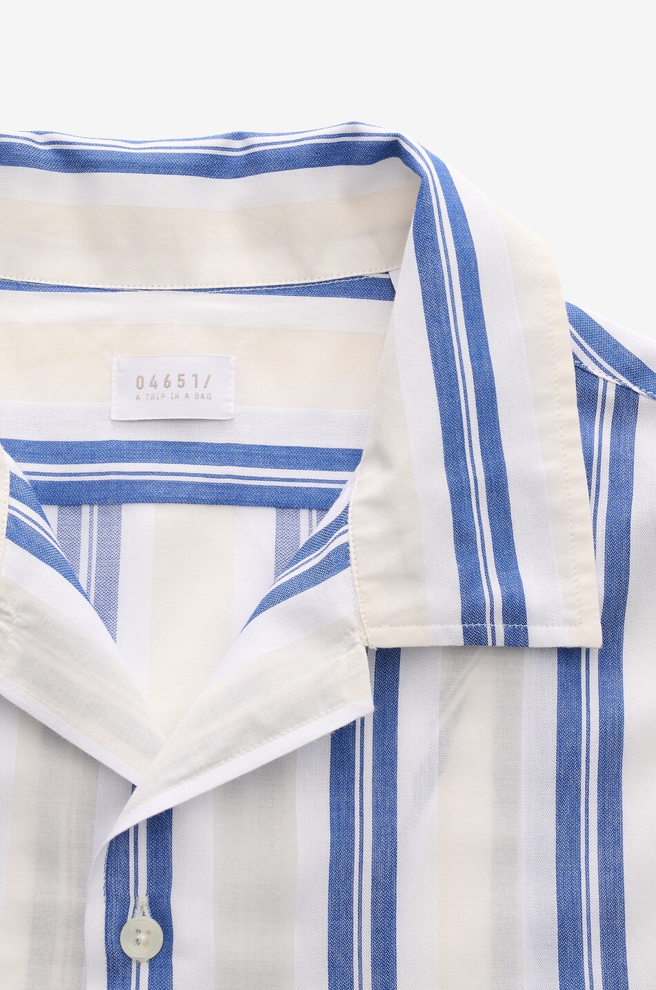 04651/ Striped cotton blend Cuban collar shirt Men WHITE 3