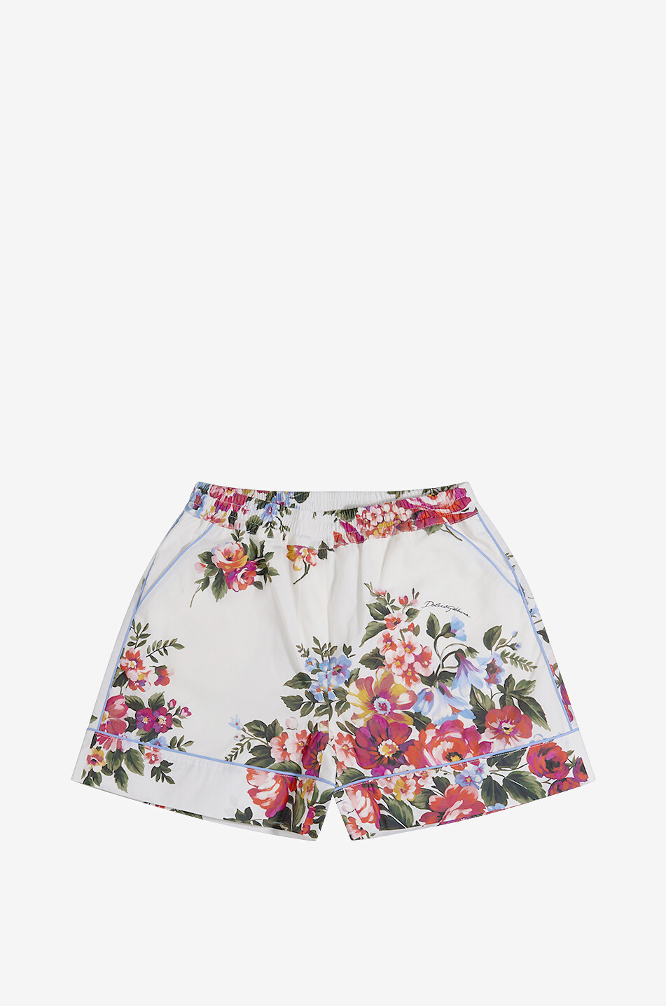 DOLCE & GABBANA Short en toile fleuri fille Fille BLANC 1