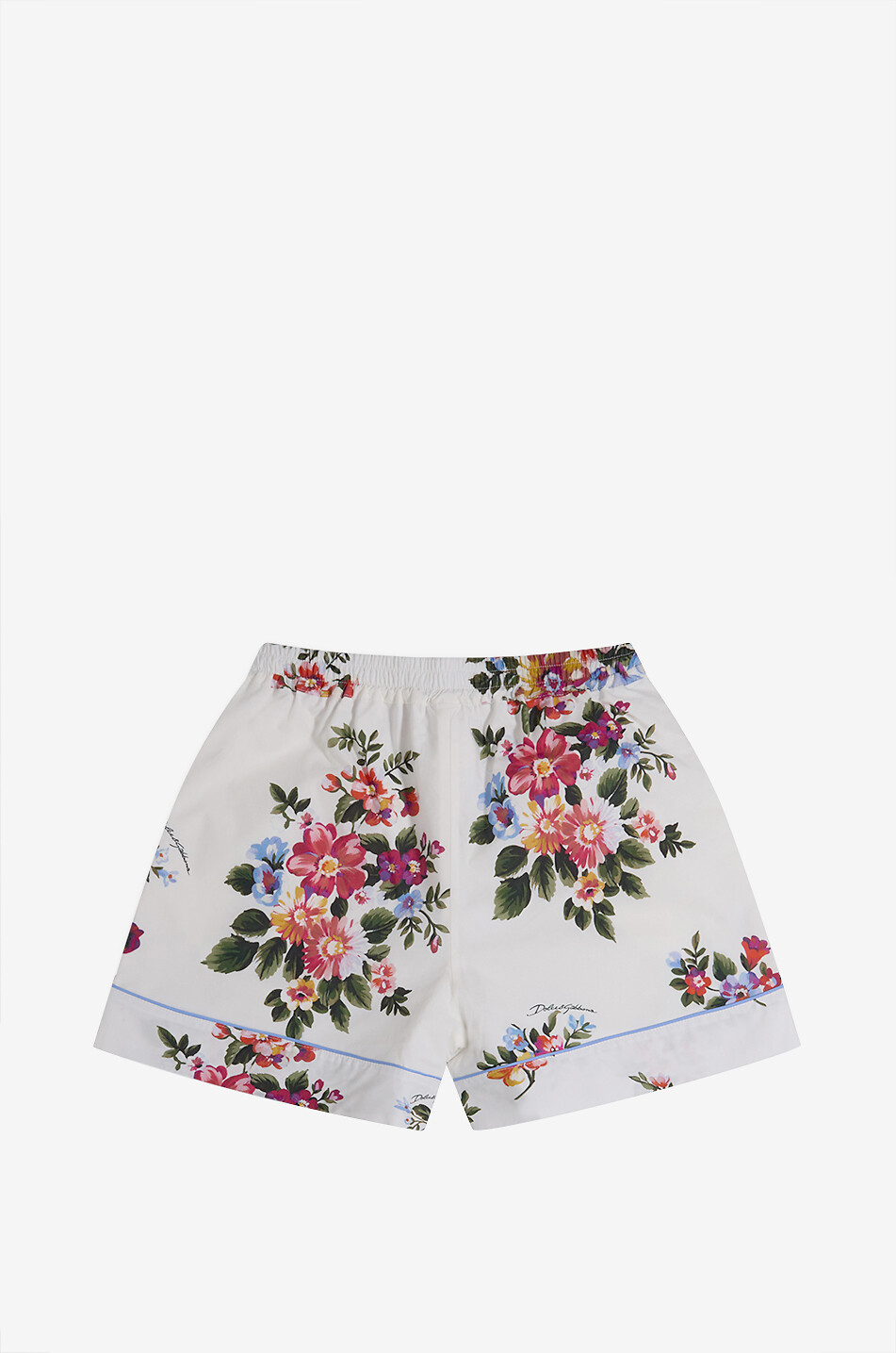 DOLCE & GABBANA Short en toile fleuri fille Fille BLANC 2