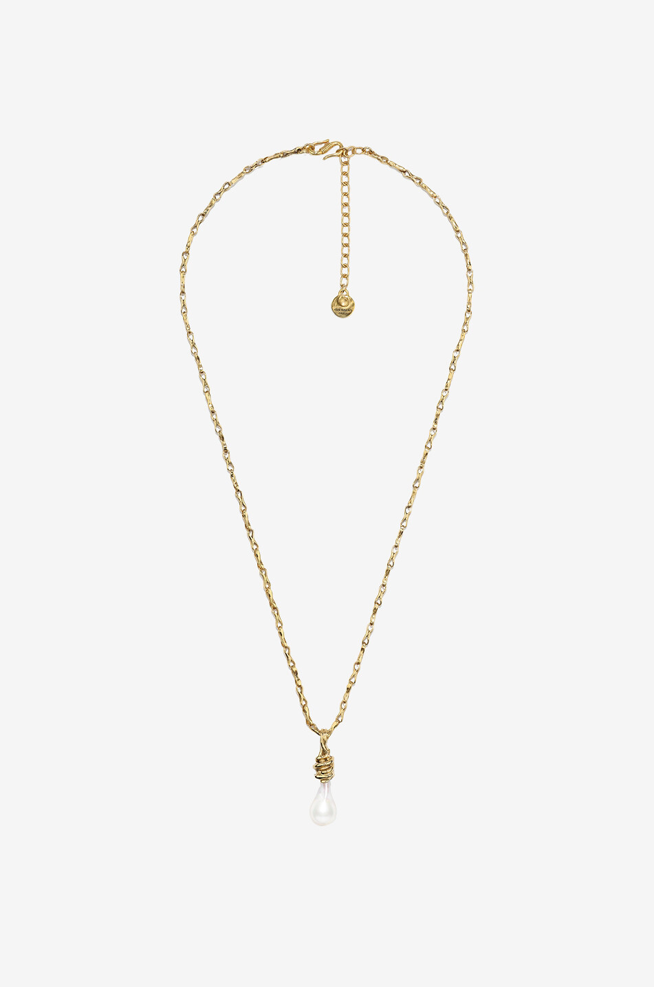 GOOSSENS PARIS Collier doré avec pendentif en perle Riviera Femme BLANC CASSE 1
