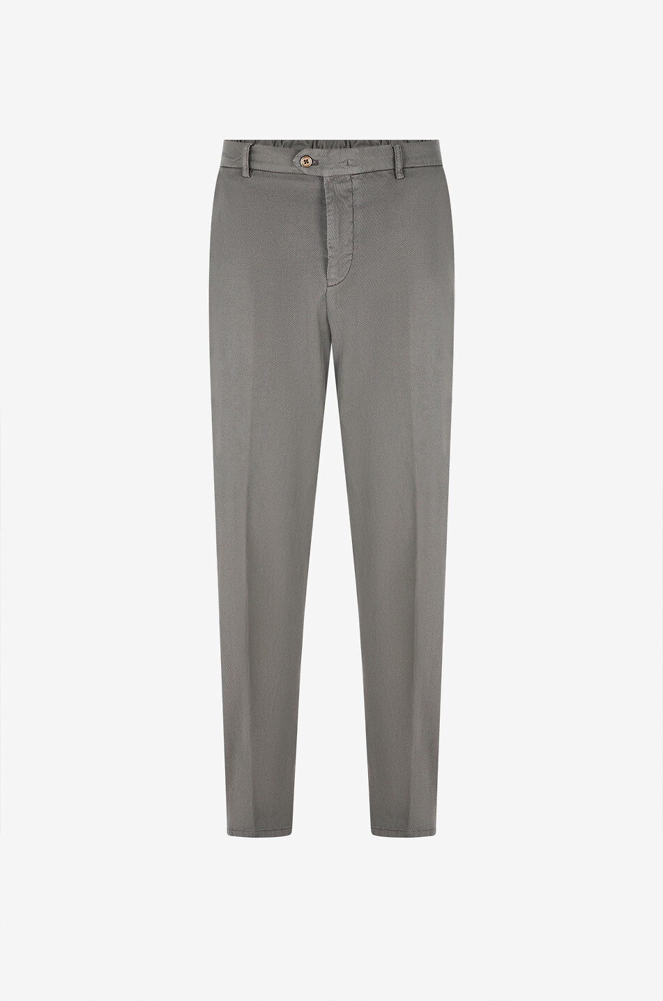 Pantalon slim en sergé de coton et soie Evo