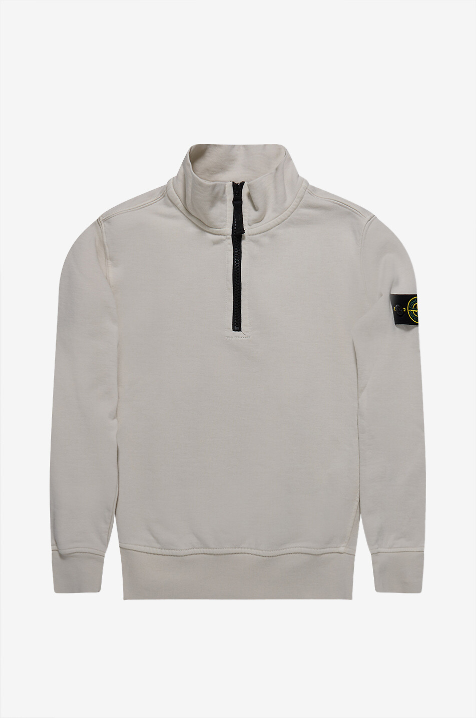 STONE ISLAND JUNIOR Boy's embroidered logo cotton fleece sweatshirt Boy BEIGE 1