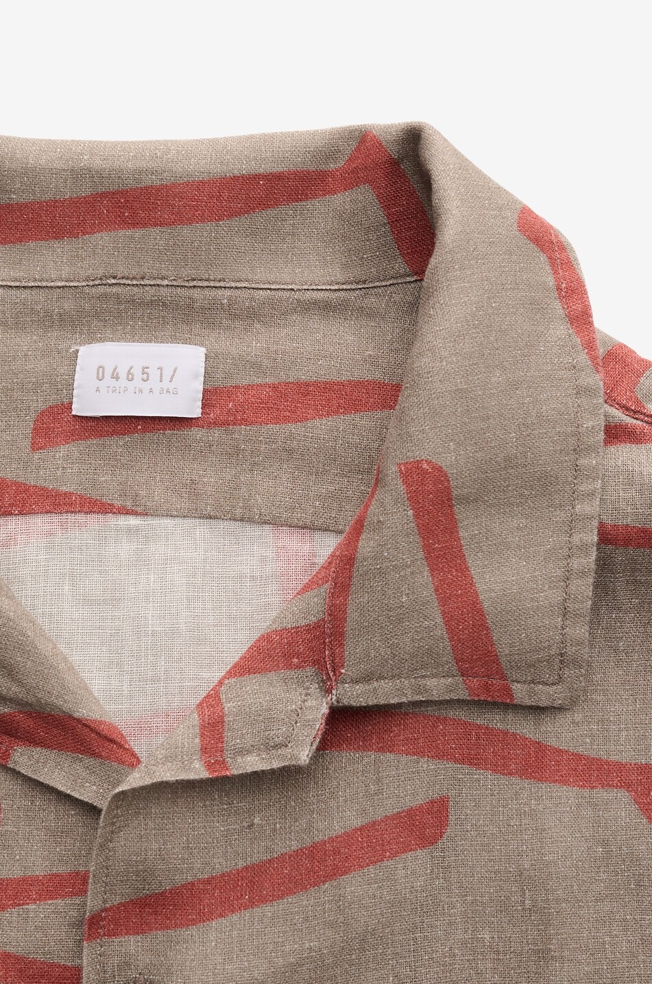 04651/ Printed linen and cotton Cuban collar shirt Men BROWN 3