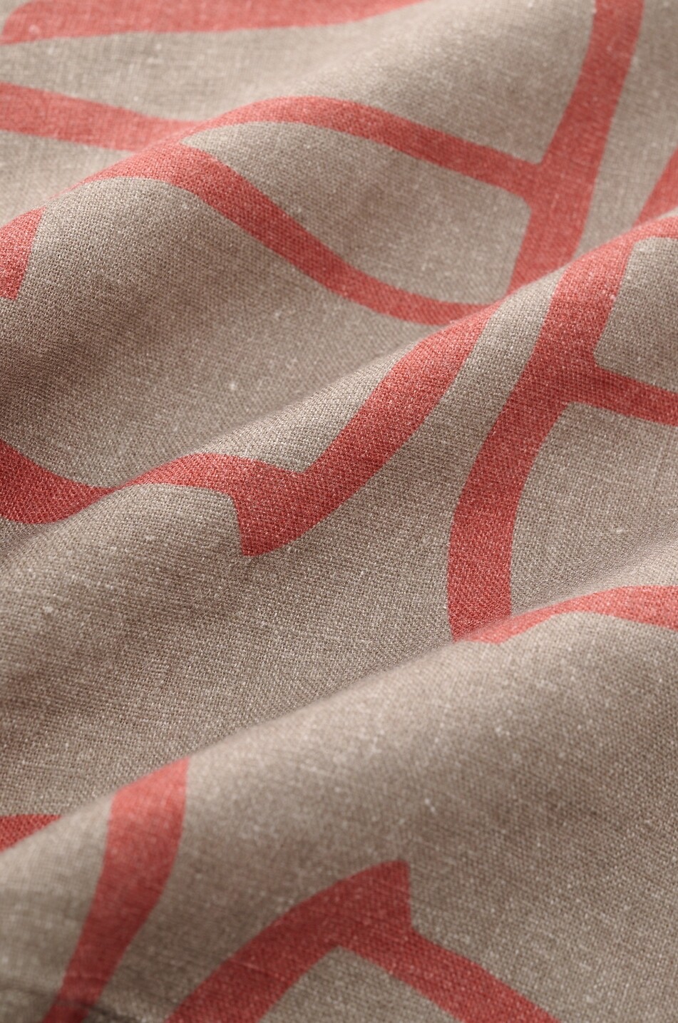04651/ Printed linen and cotton Cuban collar shirt Men BROWN 4