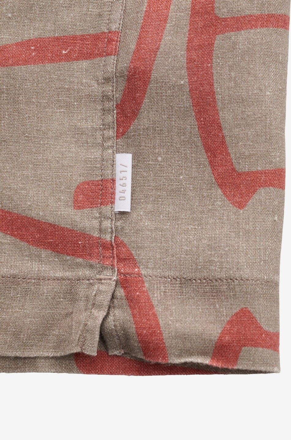 04651/ Printed linen and cotton Cuban collar shirt Men BROWN 6