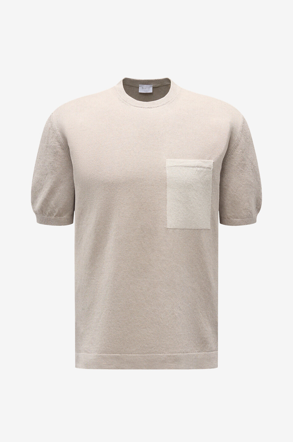 T-Shirt mit Rundhalsausschnitt aus Leinen und Baumwolle