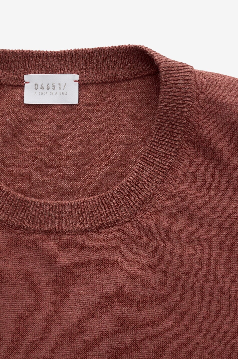 04651/ T-Shirt mit Rundhalsausschnitt aus Leinen und Baumwolle Herren DUNKELROT 4