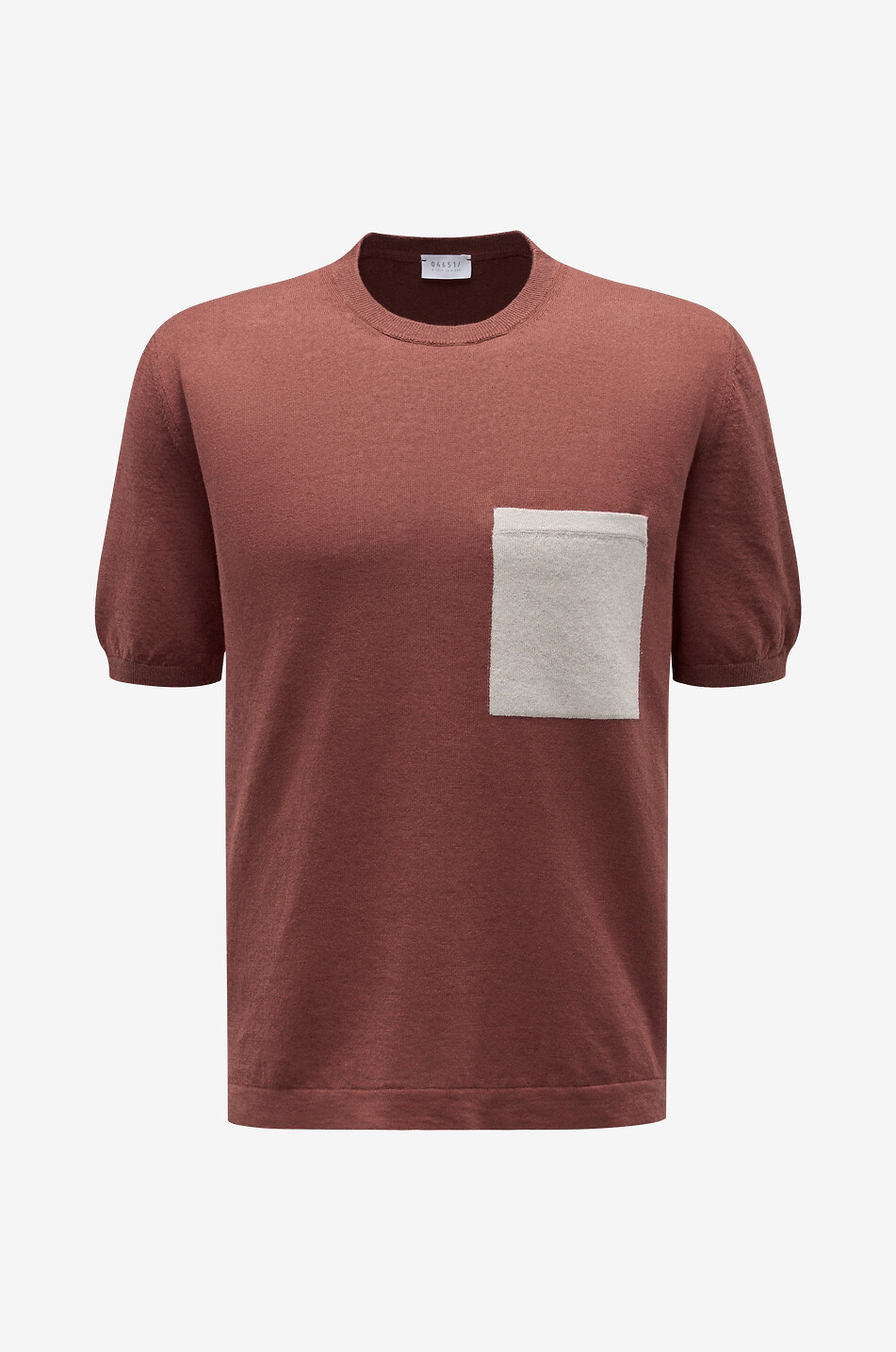 T-Shirt mit Rundhalsausschnitt aus Leinen und Baumwolle