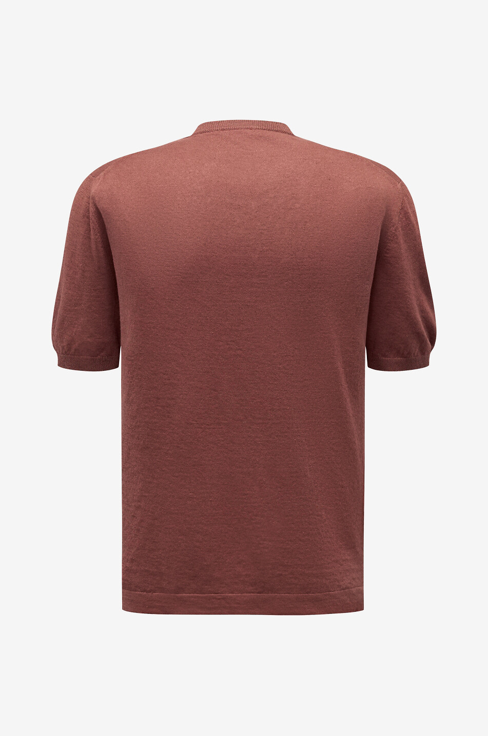 04651/ T-Shirt mit Rundhalsausschnitt aus Leinen und Baumwolle Herren DUNKELROT 2