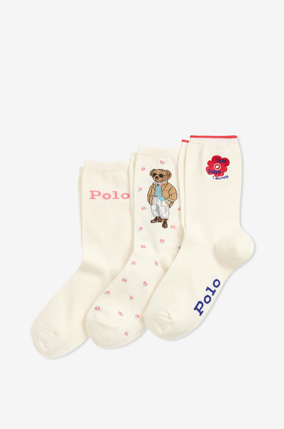 Chaussettes mi-hautes en coton mélangé Polo Bear