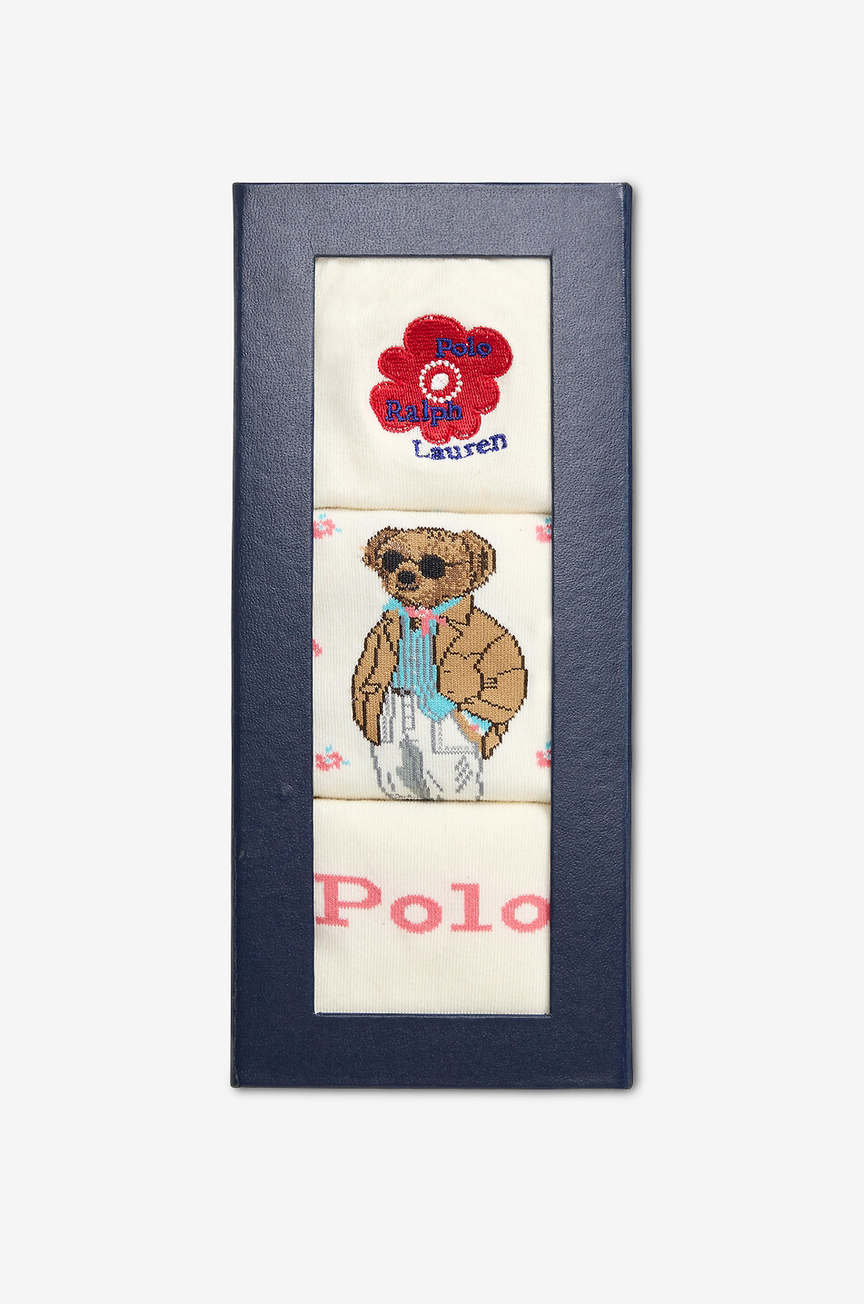 POLO RALPH LAUREN Chaussettes mi-hautes en coton mélangé Polo Bear Femme BLANC CASSE 2