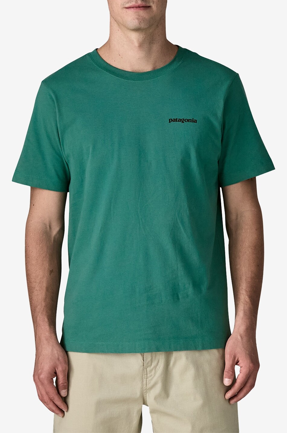 PATAGONIA T-shirt à col rond en coton P-6 Homme VERT FONCÉ 2