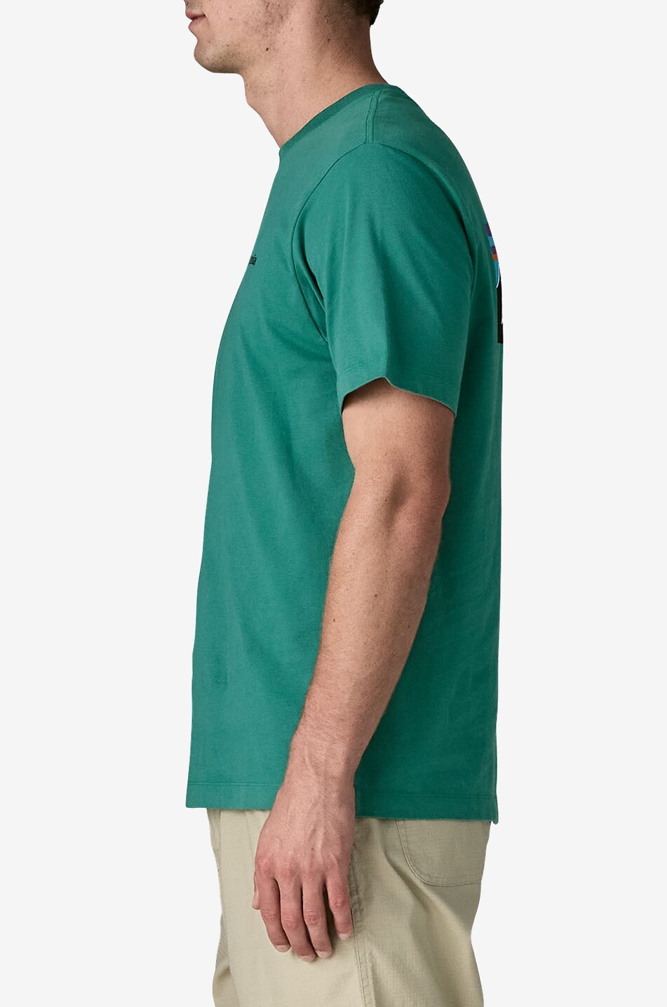 PATAGONIA T-shirt à col rond en coton P-6 Homme VERT FONCÉ 3