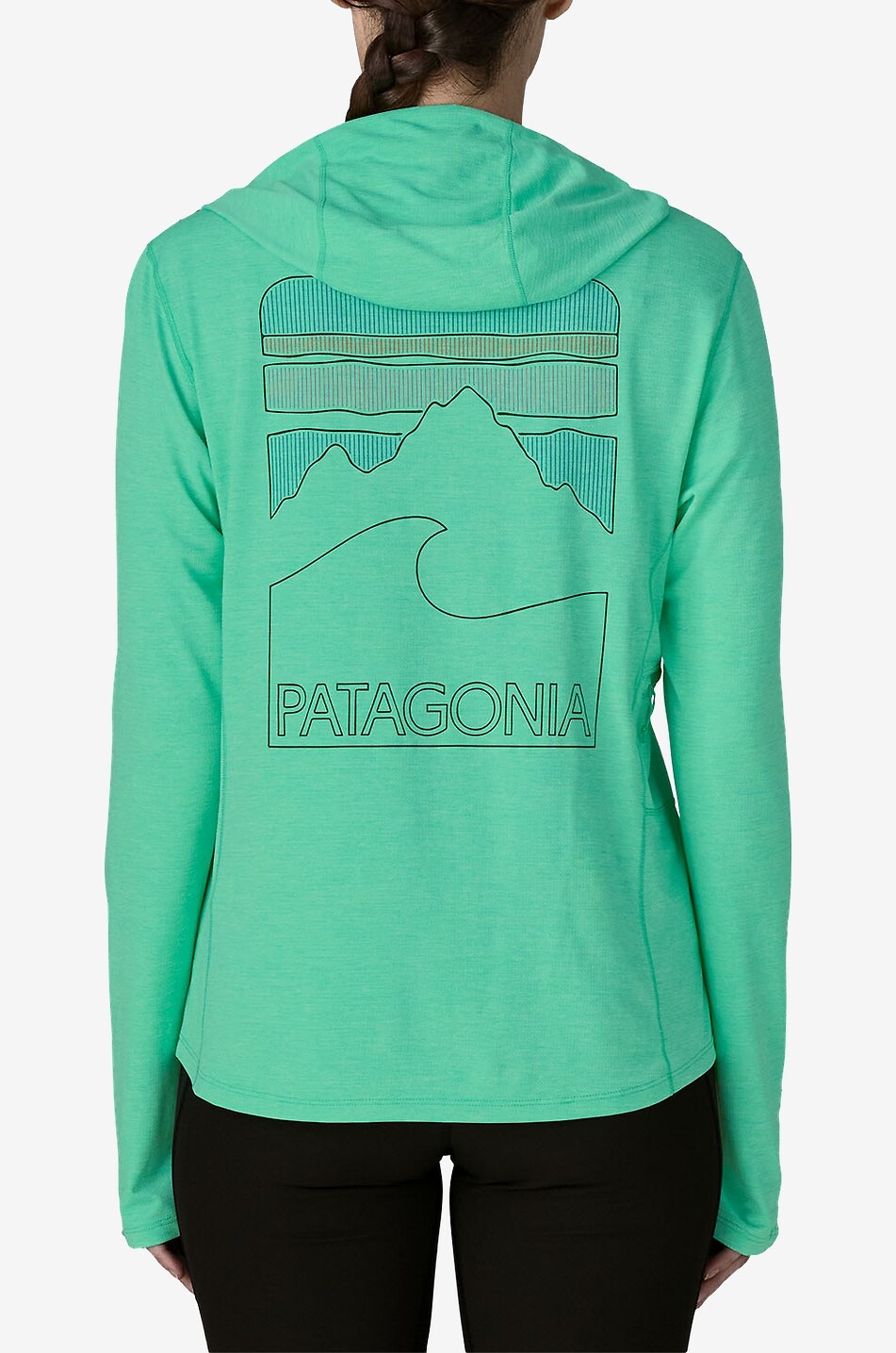 PATAGONIA Sweat-shirt à capuche imprimé Capilene Cool Sun Femme VERT 3