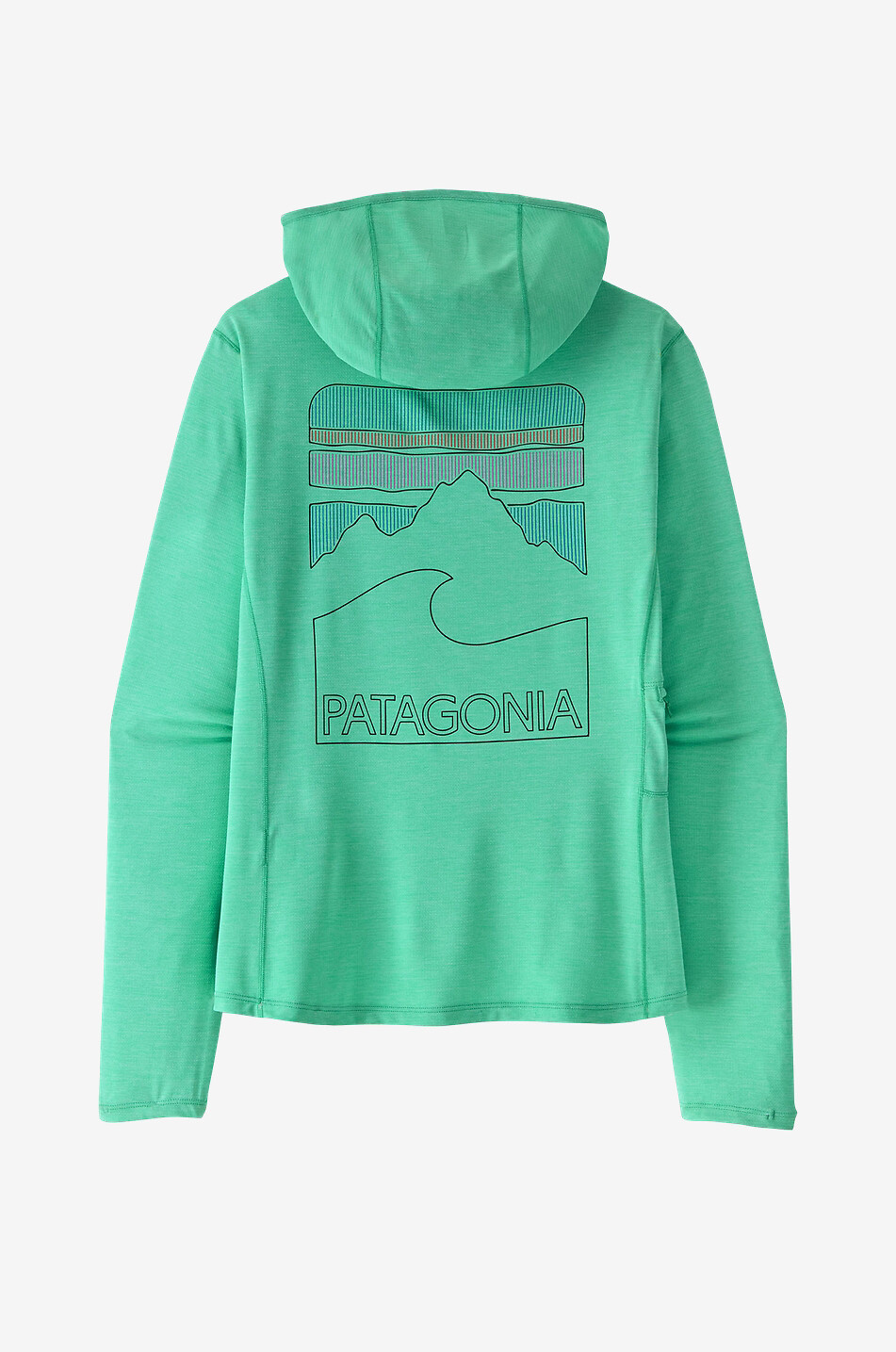 PATAGONIA Sweat-shirt à capuche imprimé Capilene Cool Sun Femme VERT 1