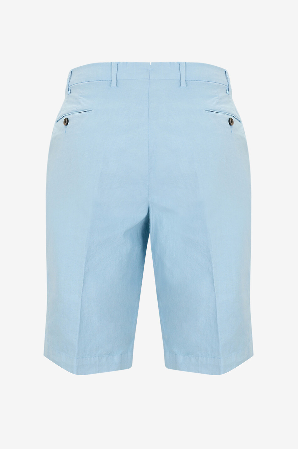 BONGENIE Bermuda shorts in cotton and linen canvas Men LIGHT BLUE 2