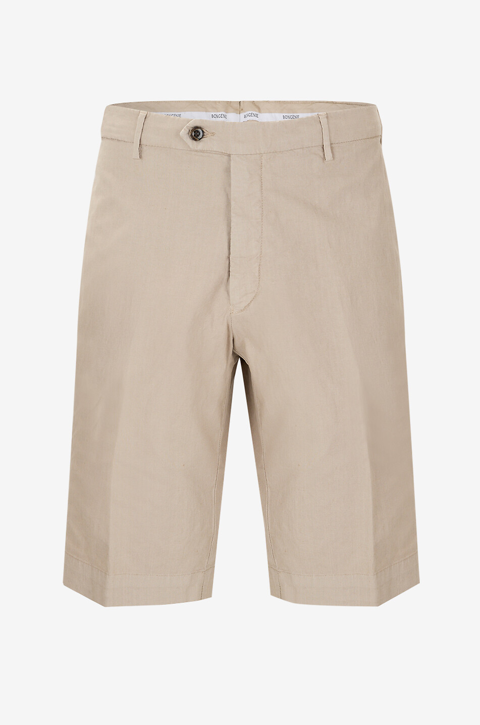 BONGENIE Bermuda shorts in cotton and linen canvas Men LIGHT GREY 1