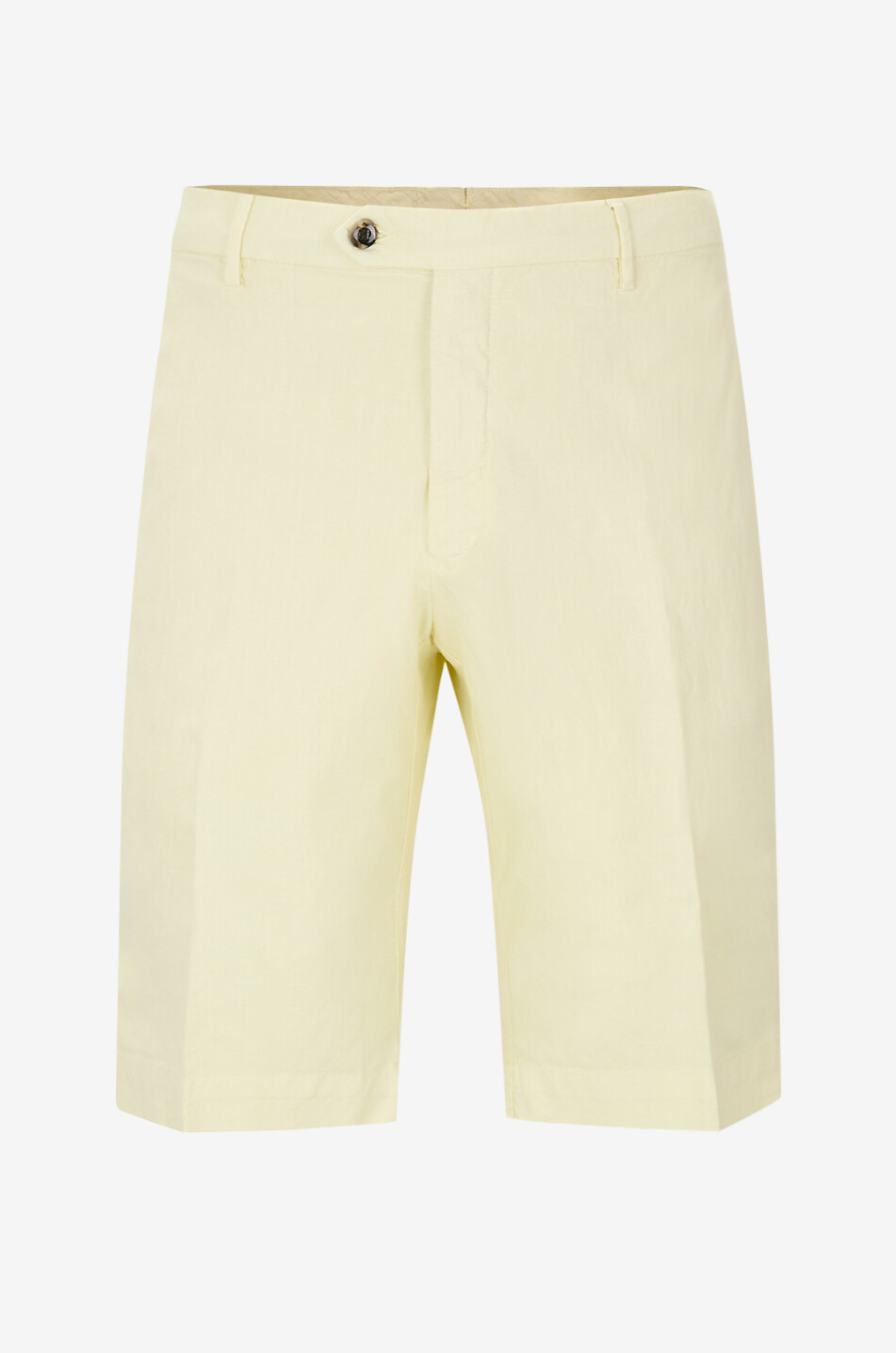 BONGENIE Bermuda shorts in cotton and linen canvas Men LIGHT YELLOW 1