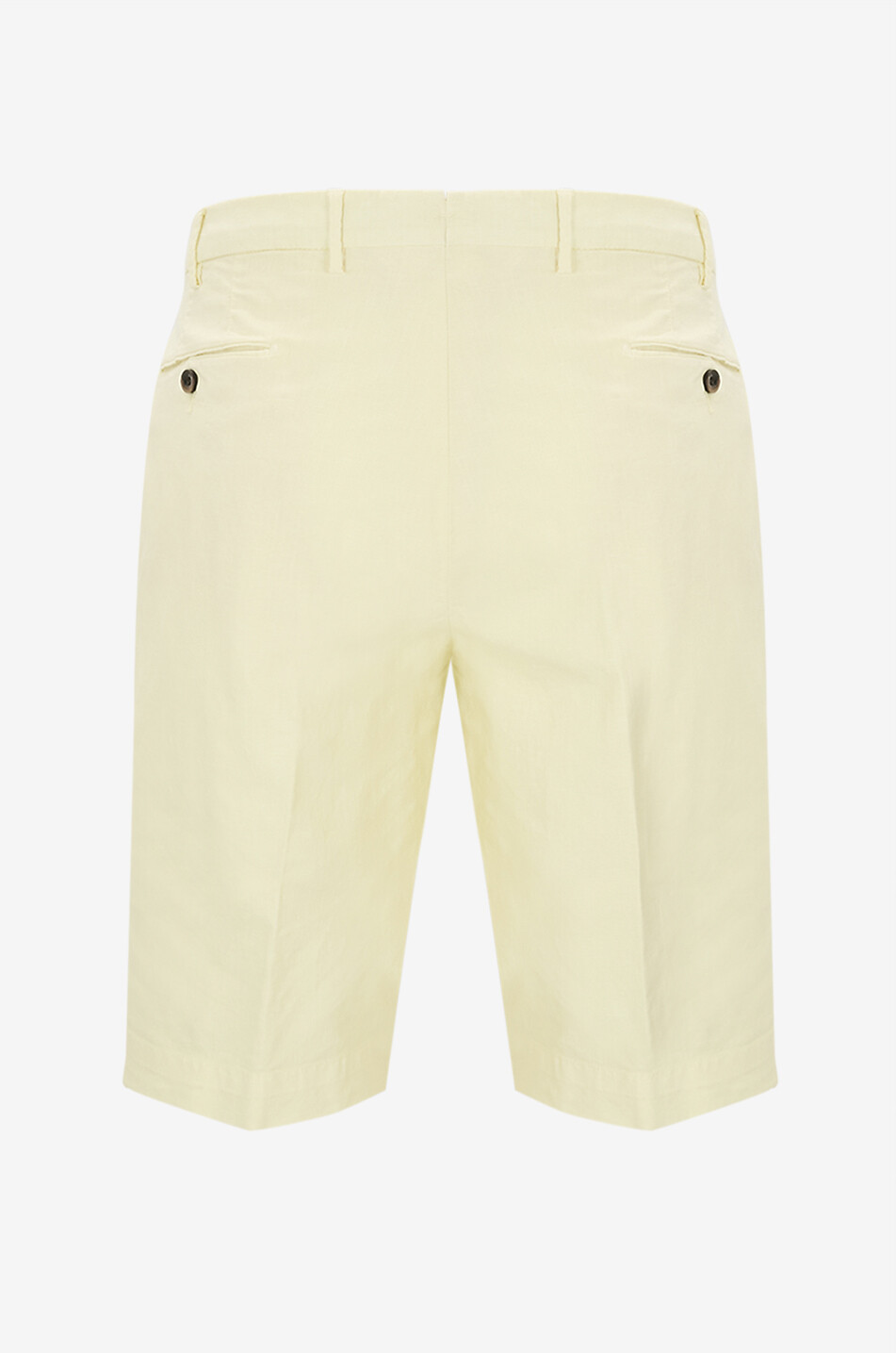 BONGENIE Bermuda shorts in cotton and linen canvas Men LIGHT YELLOW 2