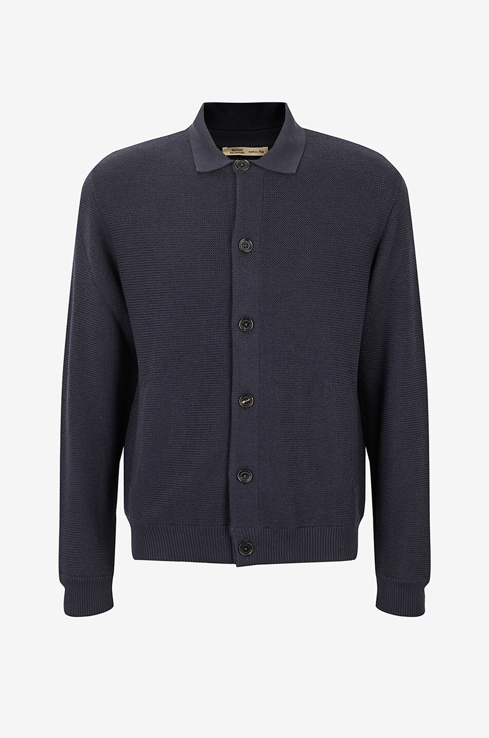 Cardigan à col chemise en soie et coton