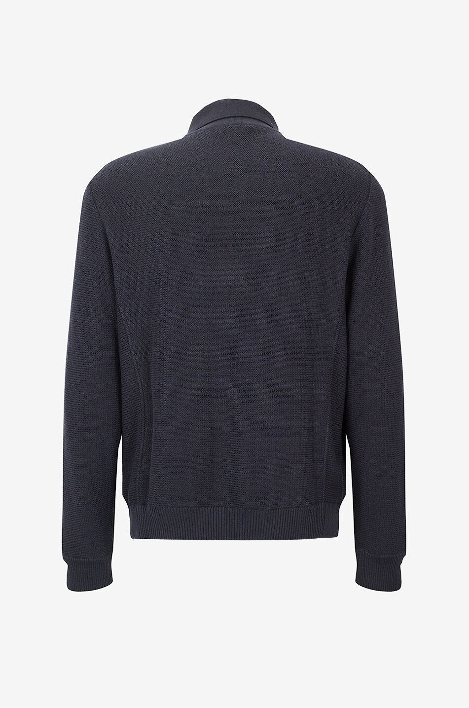 MAURIZIO BALDASSARI Cardigan à col chemise en soie et coton Homme BLEU FONCE 2