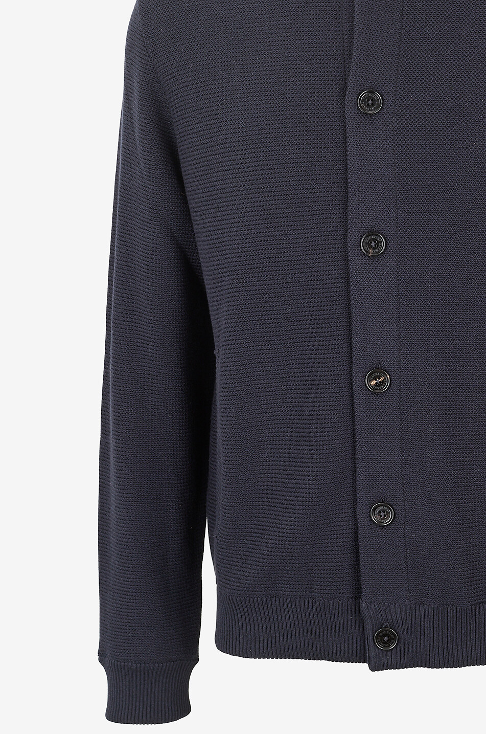 MAURIZIO BALDASSARI Cardigan à col chemise en soie et coton Homme BLEU FONCE 3
