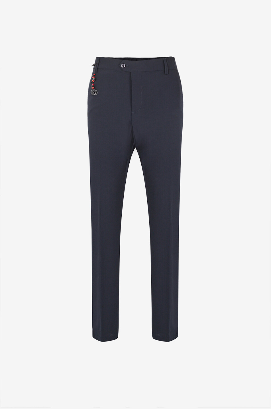 Strike blended virgin wool straight trousers