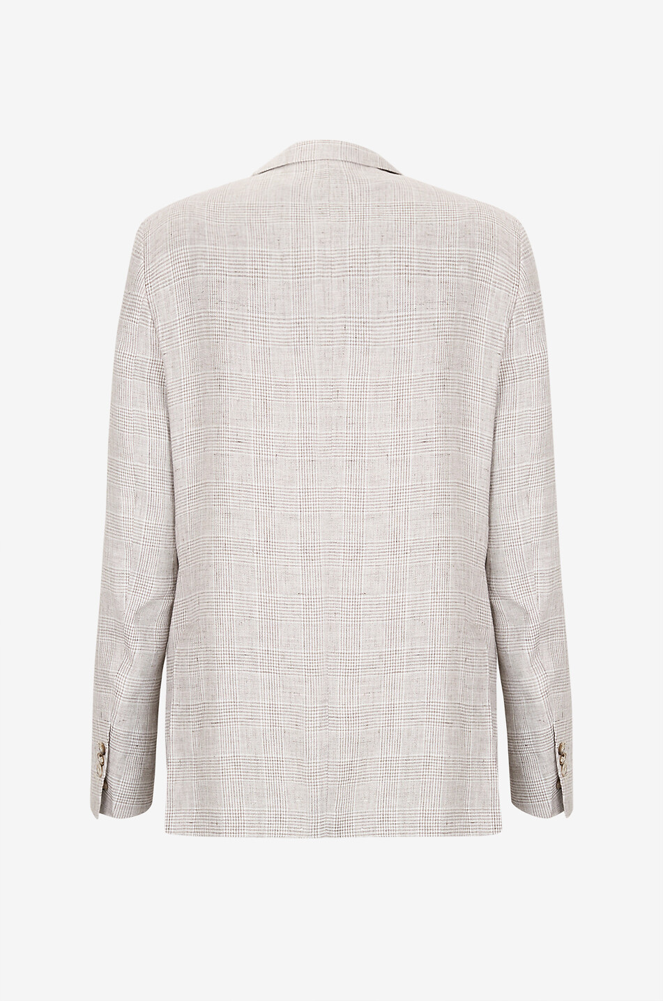 BONGENIE Straight checked linen blazer Men BROWN 2